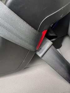 red lock-off on Britax infant car seat