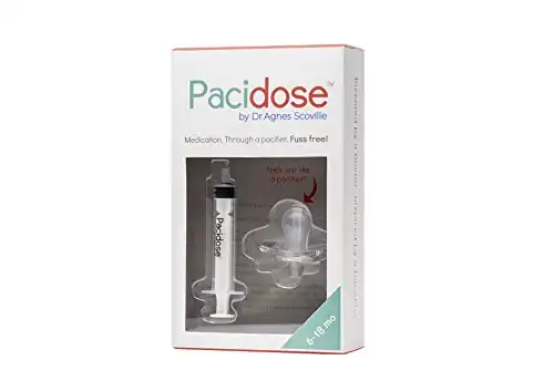 Pacidose Pacifier Liquid Medicine Dispenser with Oral Syringe | Infant Baby | 6-18 Months
