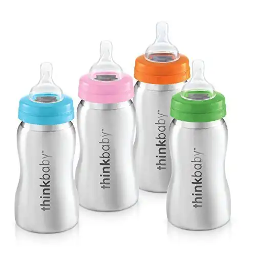 Thinkbaby Stainless Steel Baby Bottle, Orange