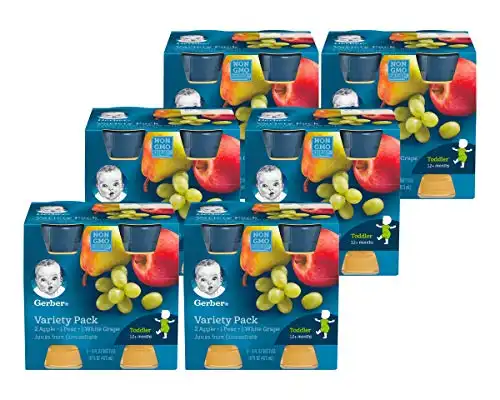 Gerber 100% Juice , 4-Ounce Bottles (Variety Pack, Pack - 6)