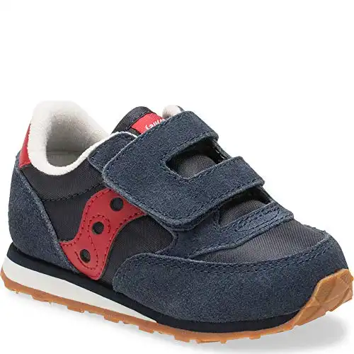 Saucony Unisex-child Baby Jazz Hook & Loop , NAVY/RED, 10 M