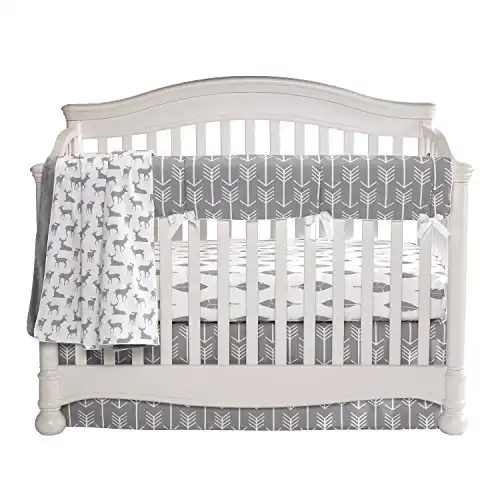 Woodland (White Arrows on Gray) Crib Skirt