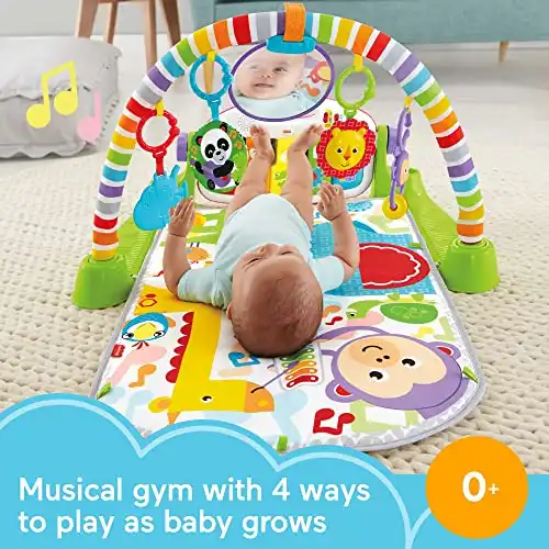 Fisher-Price Baby Playmat Deluxe Kick & Play Piano Gym with Musical Toy Lights & Smart Stages Learning Content for Newborn To Toddler