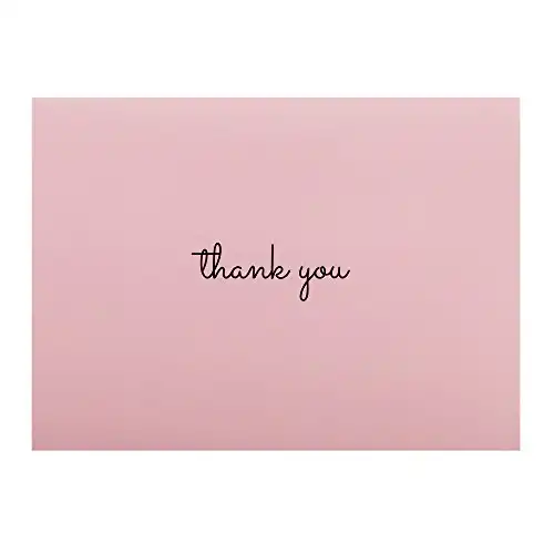 Sweetzer & Orange Pink Thank You Cards Bulk Box Set of 48 Blank Cards with Envelopes 4x5.5 - Baby Shower Note Cards, Wedding Thank You Cards or Bridal Shower Thankyou Card