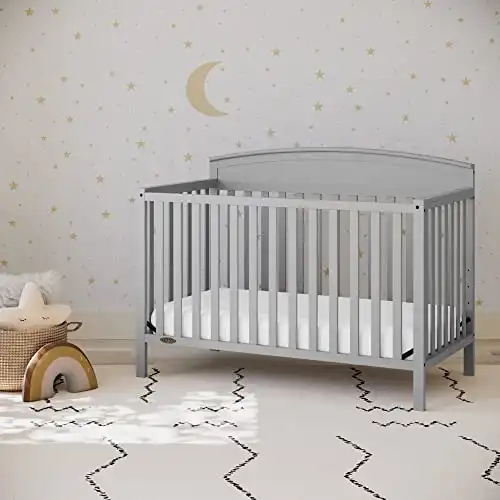 Graco Benton 5-in-1 Convertible Crib (Pebble Gray) GREENGUARD Gold Certified, Converts from Baby Crib to Toddler Bed, Daybed and Full-Size Bed, Fits Standard Full-Size Crib Mattress