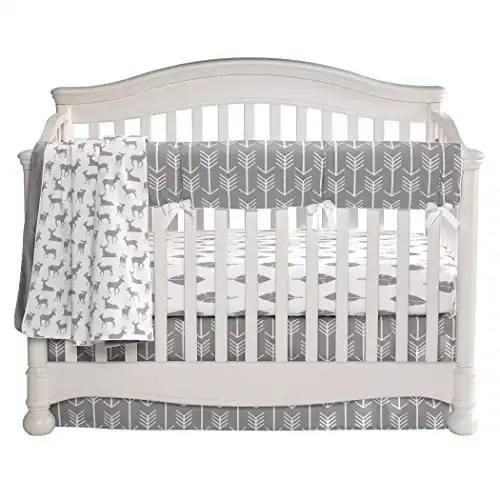 Gray Feathers Crib Sheet