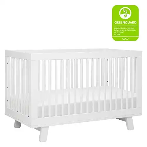 Babyletto Hudson 3-in-1 Convertible Crib with Toddler Bed Conversion Kit in White, Greenguard Gold Certified , 53.75x29.75x35 Inch (Pack of 1)