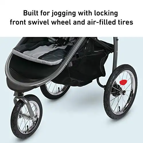 Graco FastAction Fold Jogger Travel System | Includes the FastAction Fold Jogging Stroller and SnugRide 35 Infant Car Seat, Gotham